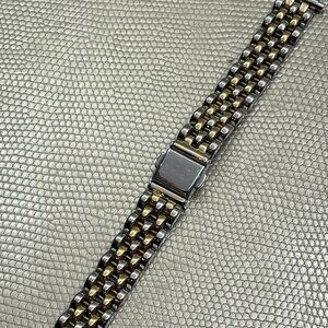 12mm - 16mm Yellow Gold Plated & Steel Watch Bracelet with Fold-Over Clasp